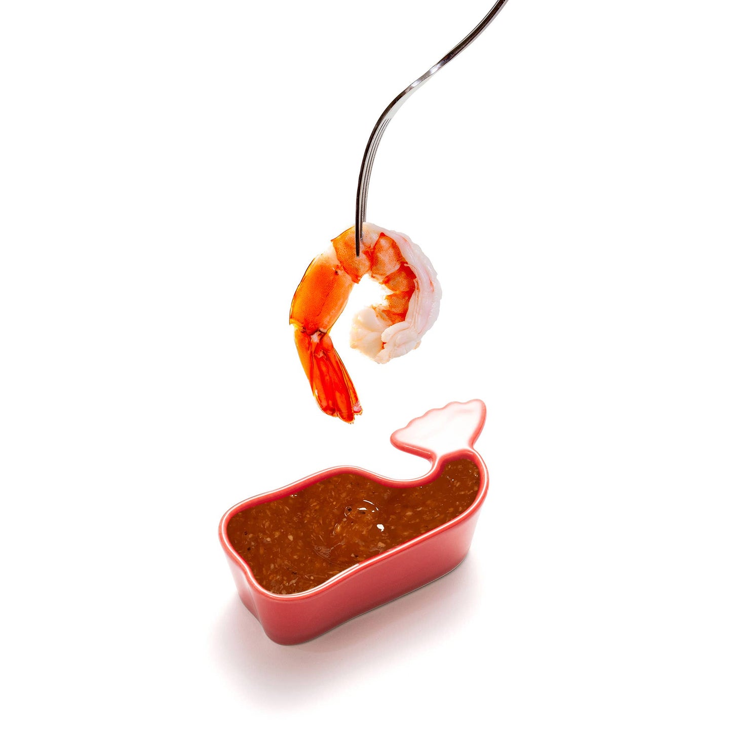 Nantucket Whale Condiment Cups, Red, Set of 4