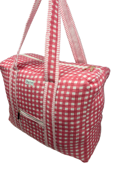 Hattie Gingham Oversize Tote