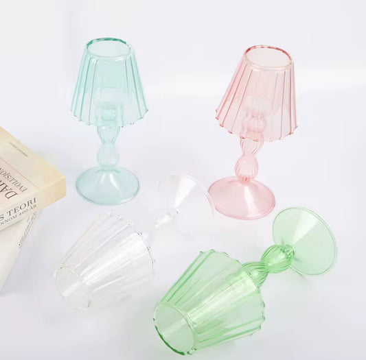 Set of Two Glass Candle Container