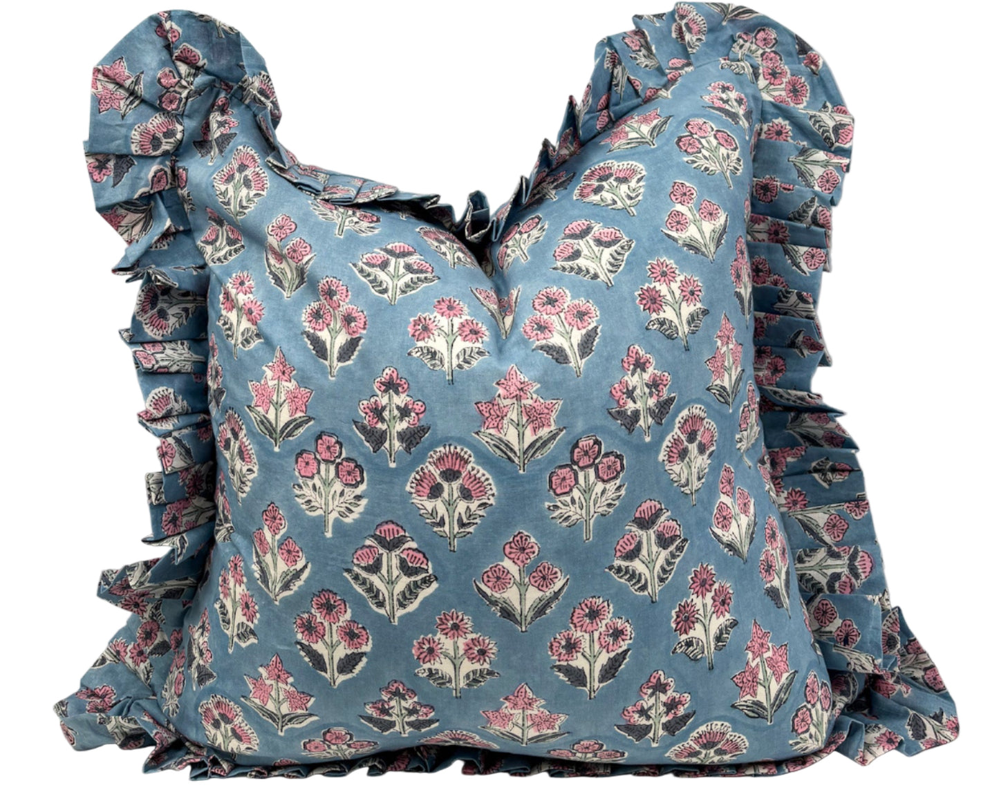 Blue Breeze Ruffle Pillow Cover