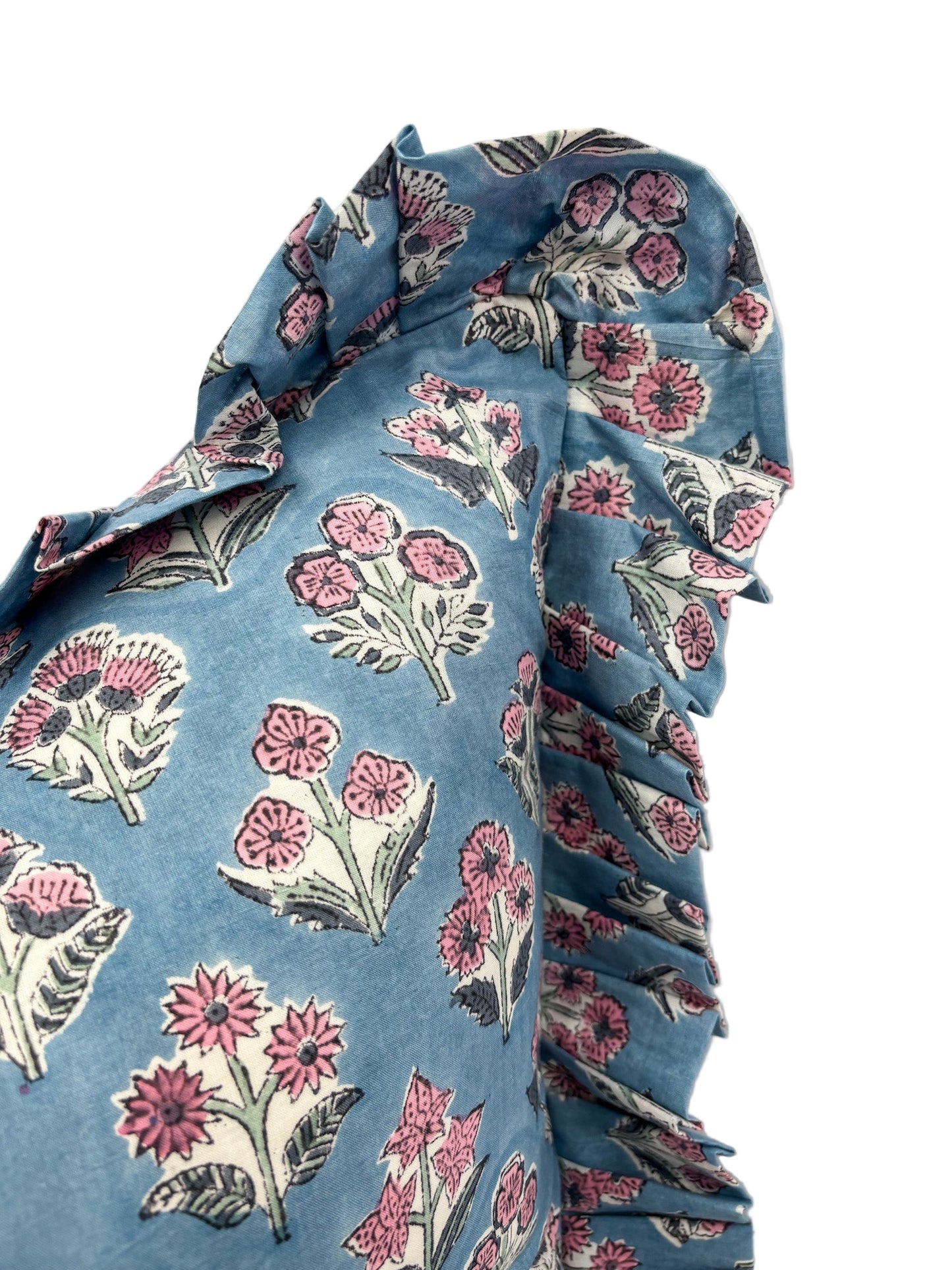 Blue Breeze Ruffle Pillow Cover