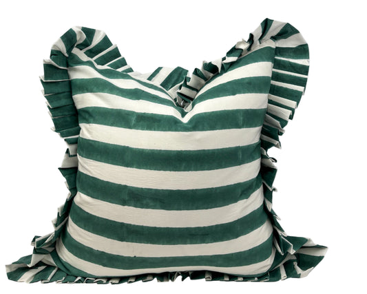 Greenpoint Stripe Ruffle Pillow Cover