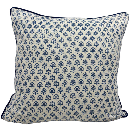 Eliza Blue Piped Pillow Cover