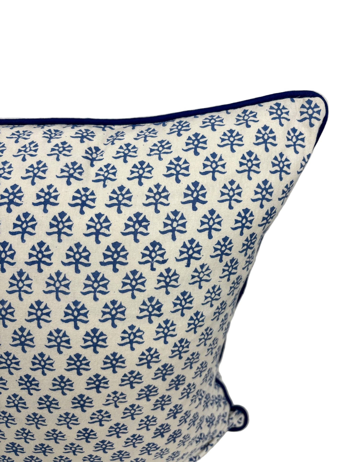 Eliza Blue Piped Pillow Cover