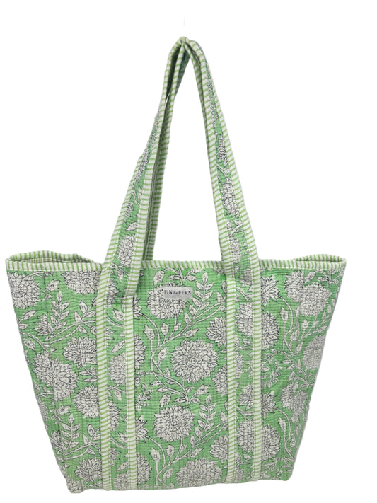 Mint Vine Tote Bag