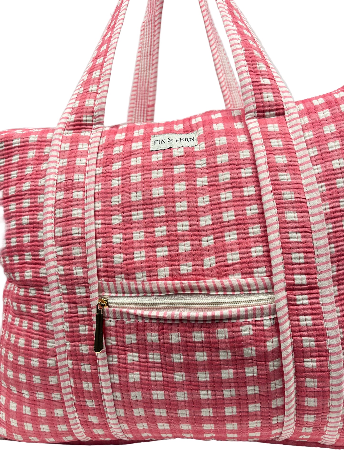 Hattie Gingham Oversize Tote Bag