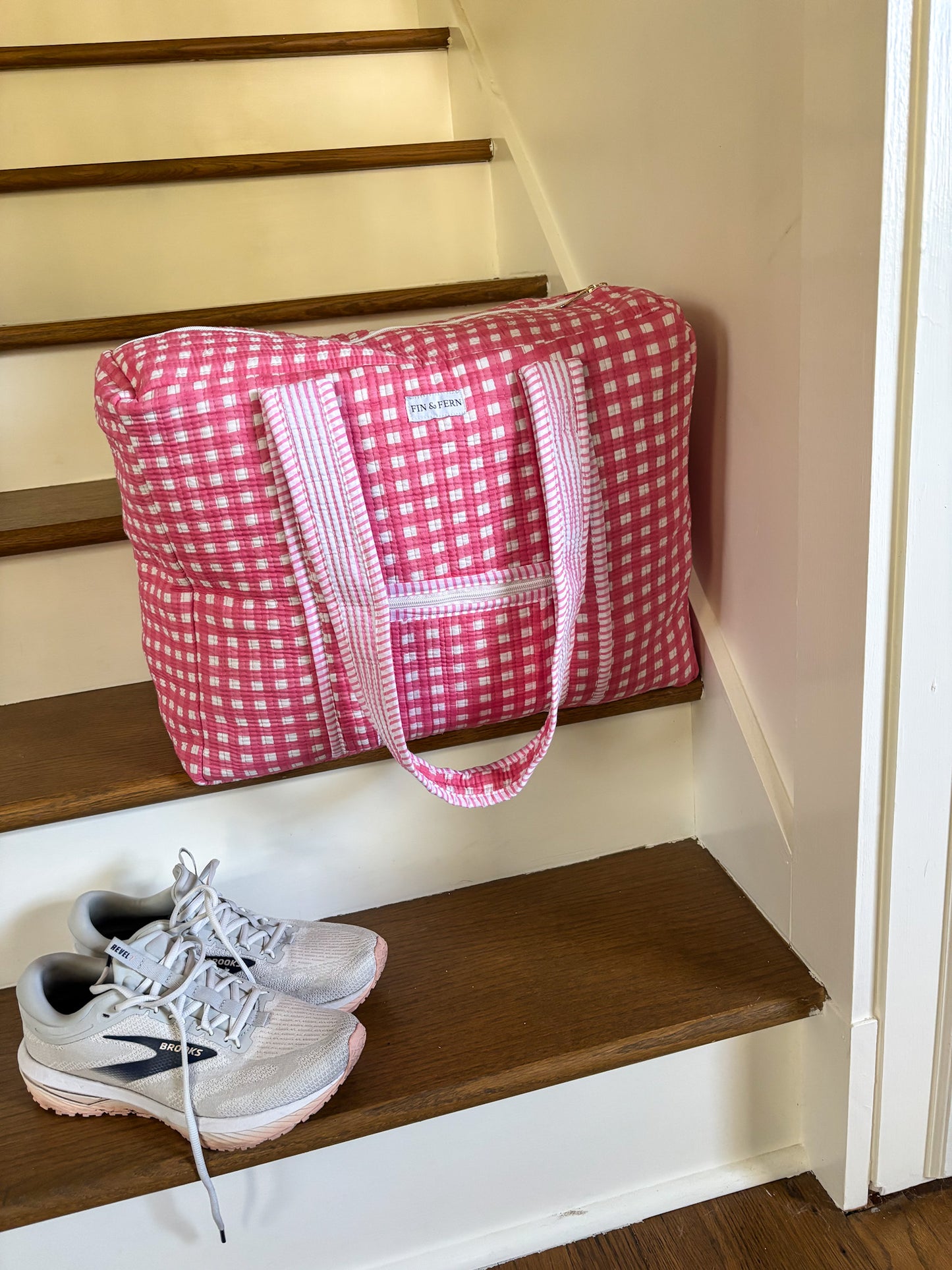 Hattie Gingham Oversize Tote Bag