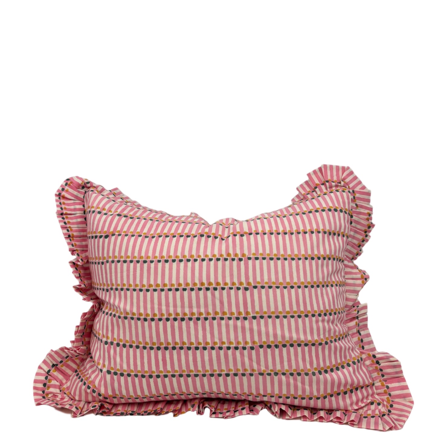 Charleston Dot Ruffle Pillow Cover