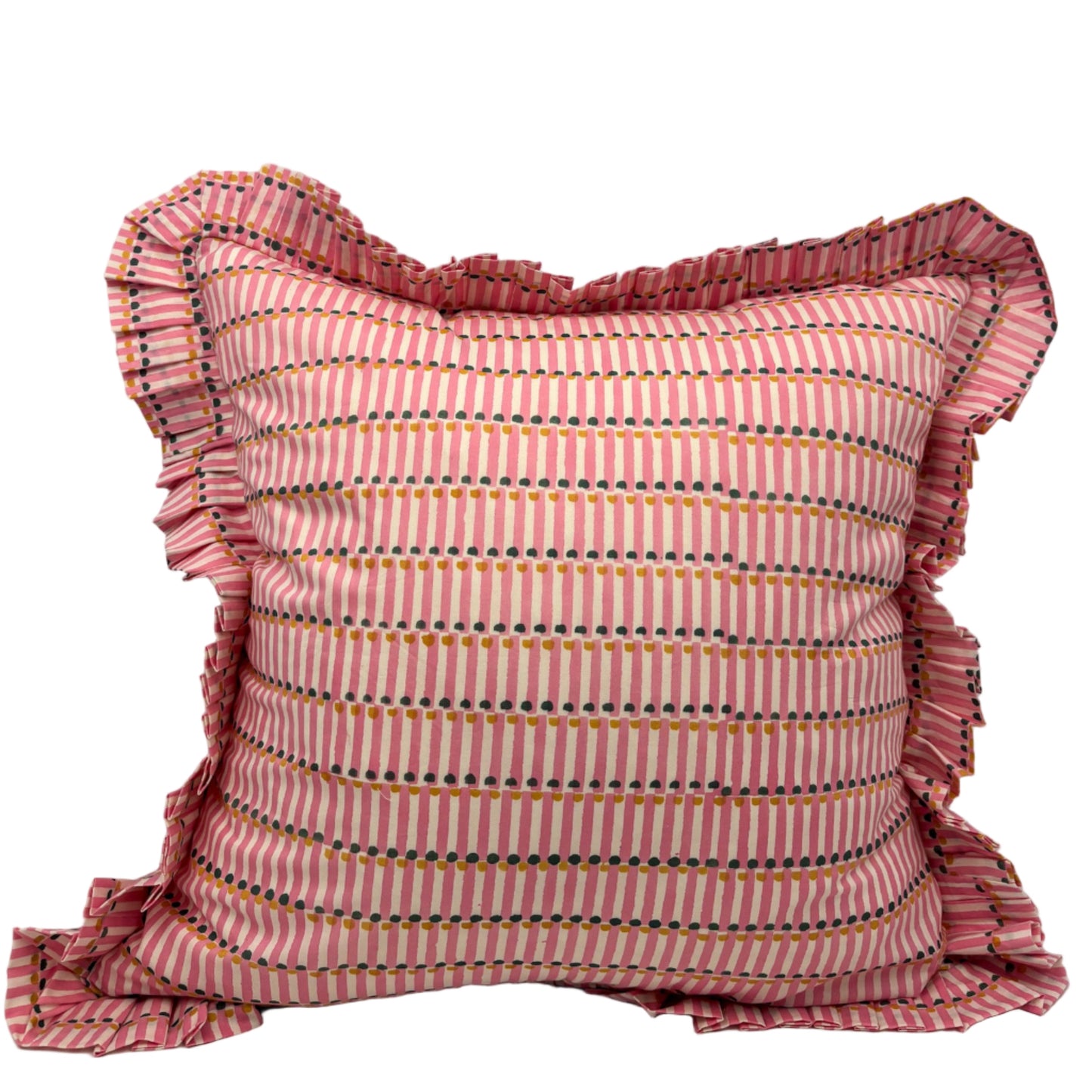 Charleston Dot Ruffle Pillow Cover