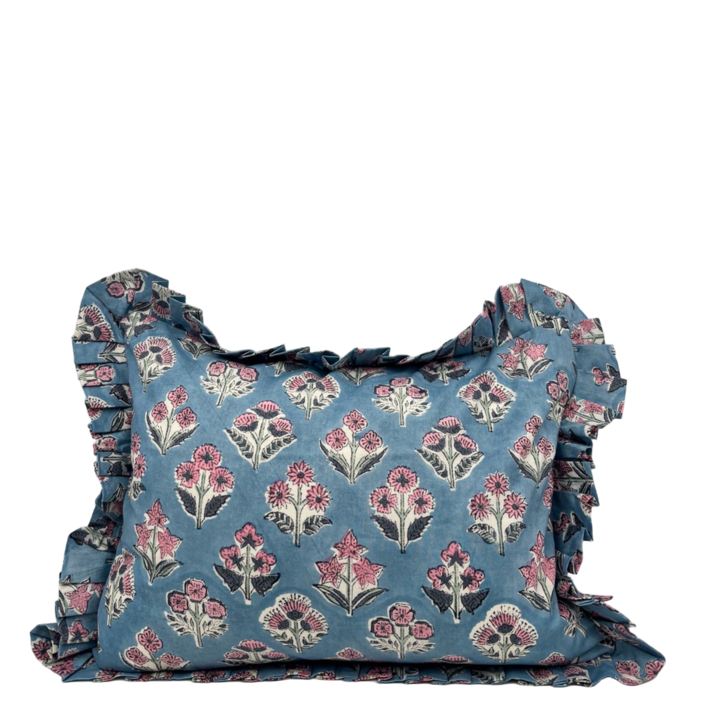 Blue Breeze Ruffle Pillow Cover