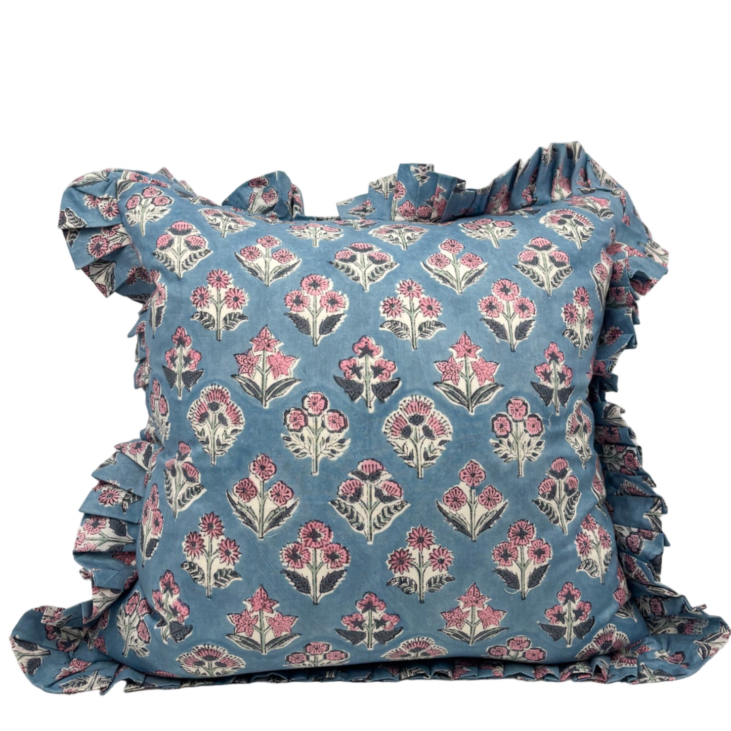 Blue Breeze Ruffle Pillow Cover