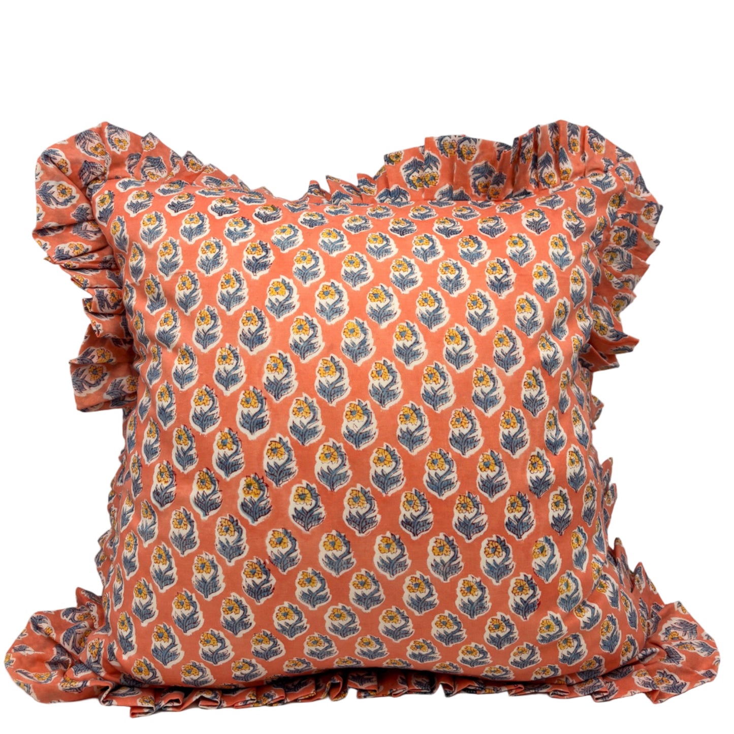 Clementine Coast Ruffle Pillow Cover