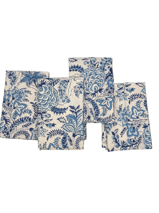 Indigo Bloom Napkin, Set of 4