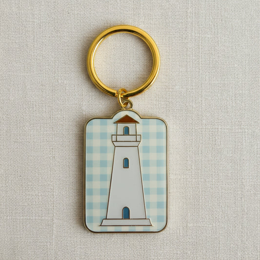 Gingham Lighthouse Keychain