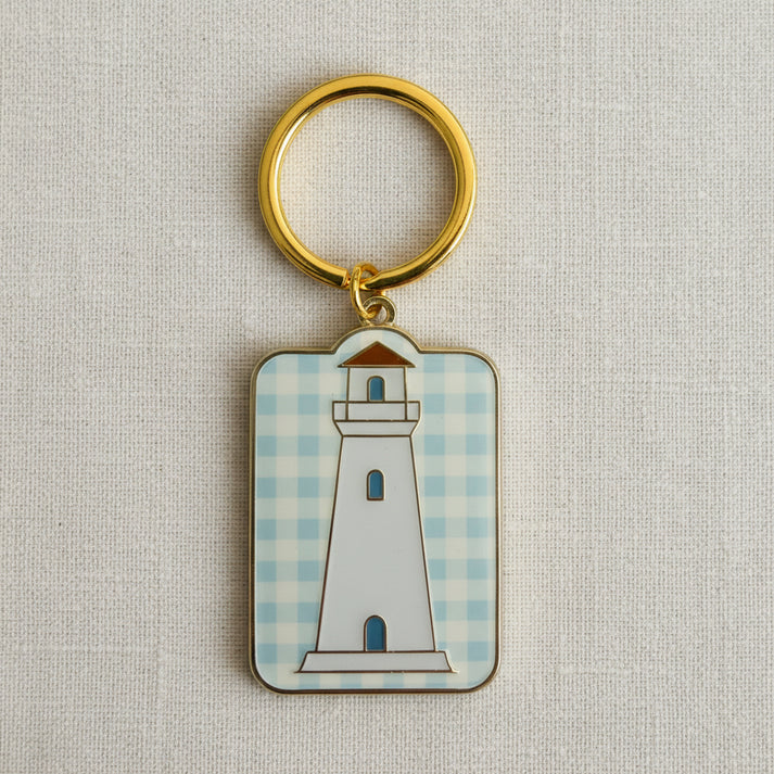 Gingham Lighthouse Keychain – Fin & Fern