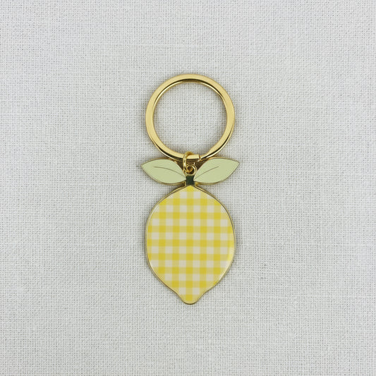 Gingham Lemon Keychain