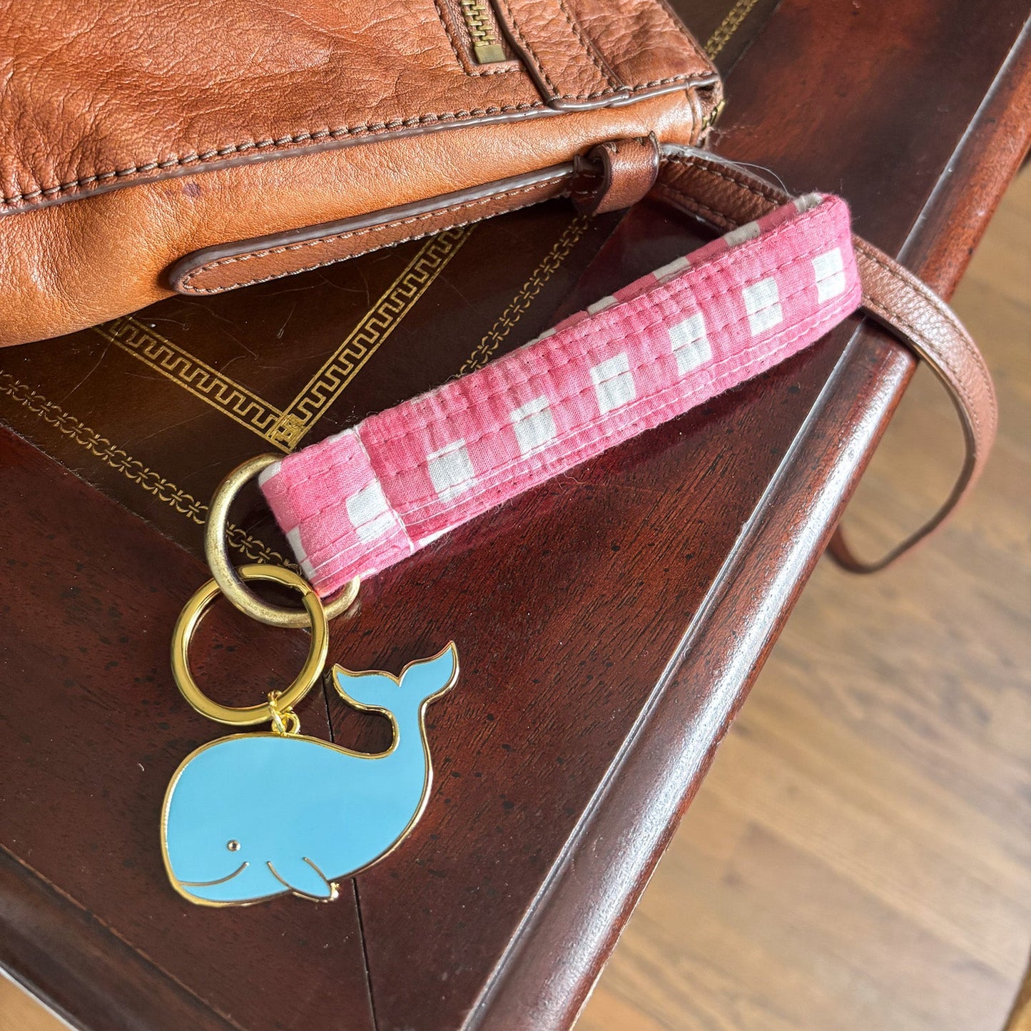 Pink Key fob Whale Keychain